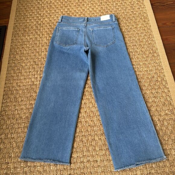 Great Condition Nellie Wide Leg Cropped Jean With Raw Hem By PAIGE - Picture 9 of 9